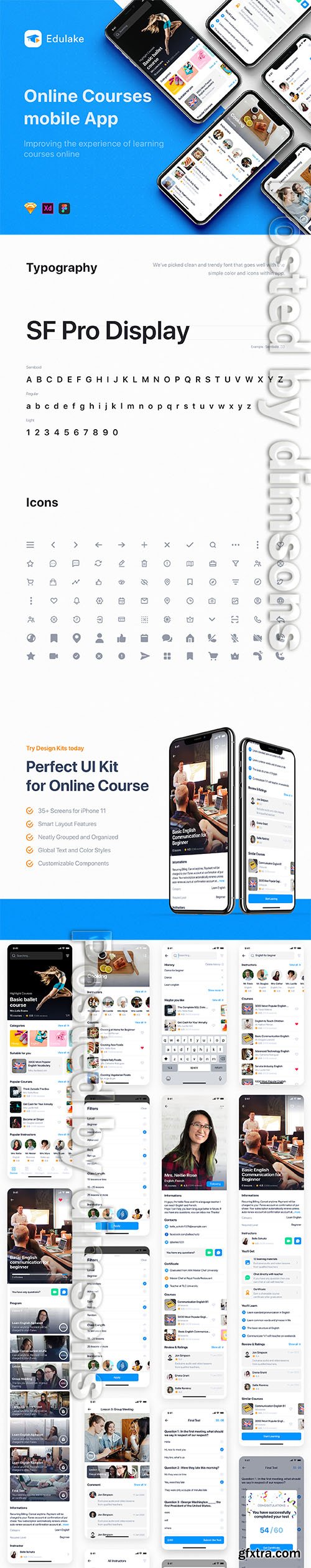 Edulake - Online Course mobile UI Kit