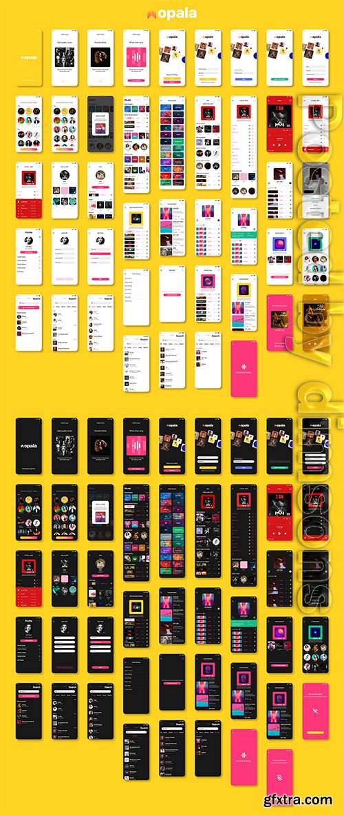 Opala Music app UI Kit
