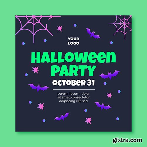 Halloween squared flyer template