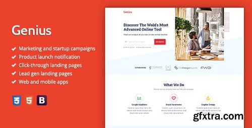 ThemeForest - Genius v1.0 - Premium HTML Landing Page Template - 28388788