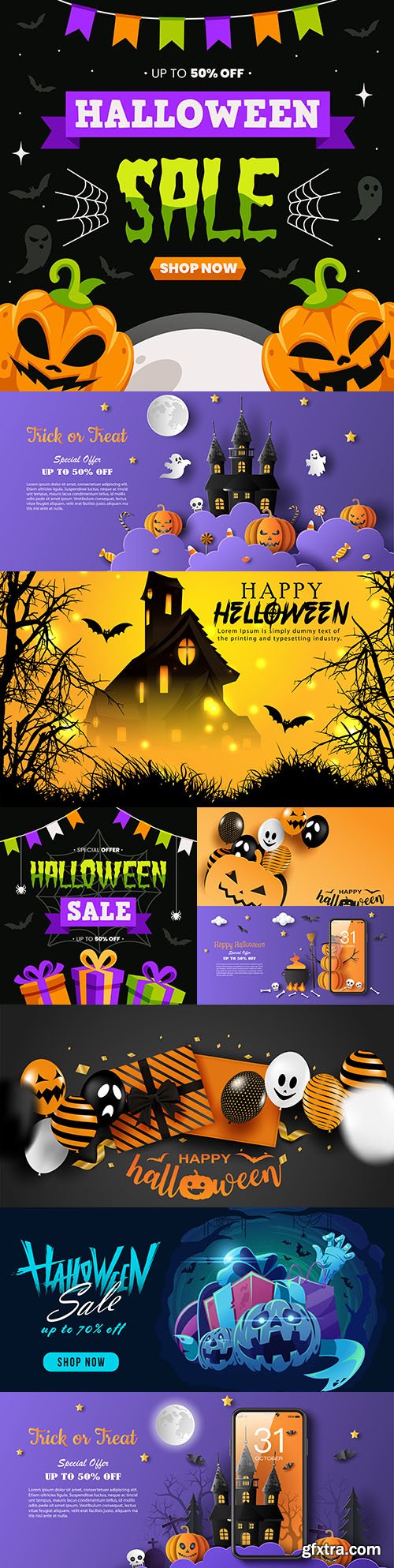 Happy Halloween holiday illustration collection design 10
