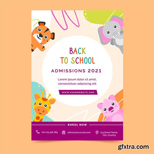 Back to school flyer template 