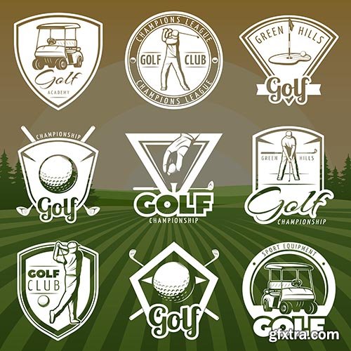 Vintage golf club logos