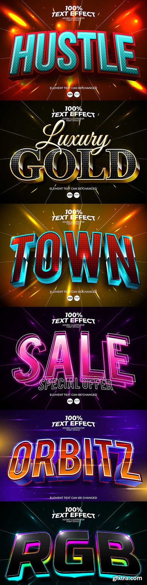 Editable font effect text collection illustration design 192
