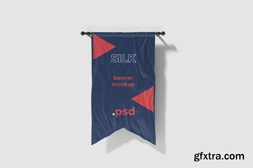 Cut in silk flag mockup