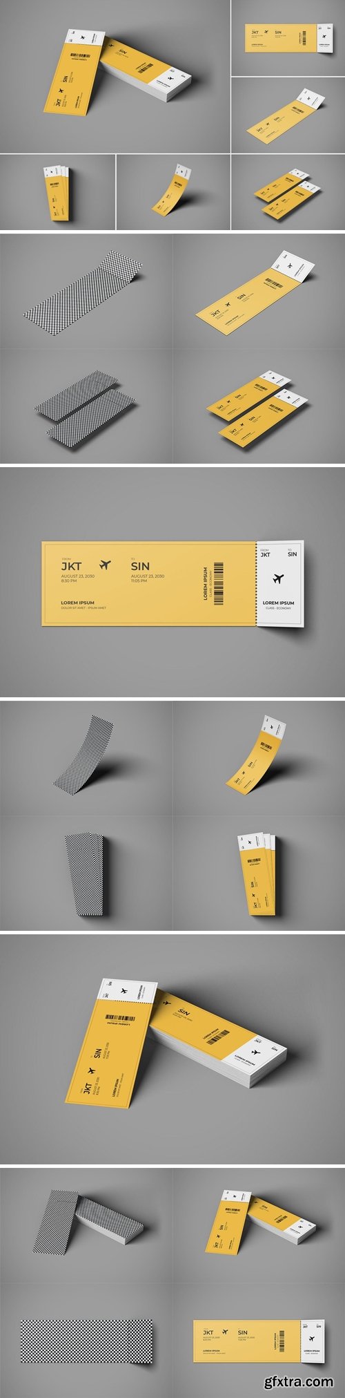 Ticket Mockup 6 PSD Files