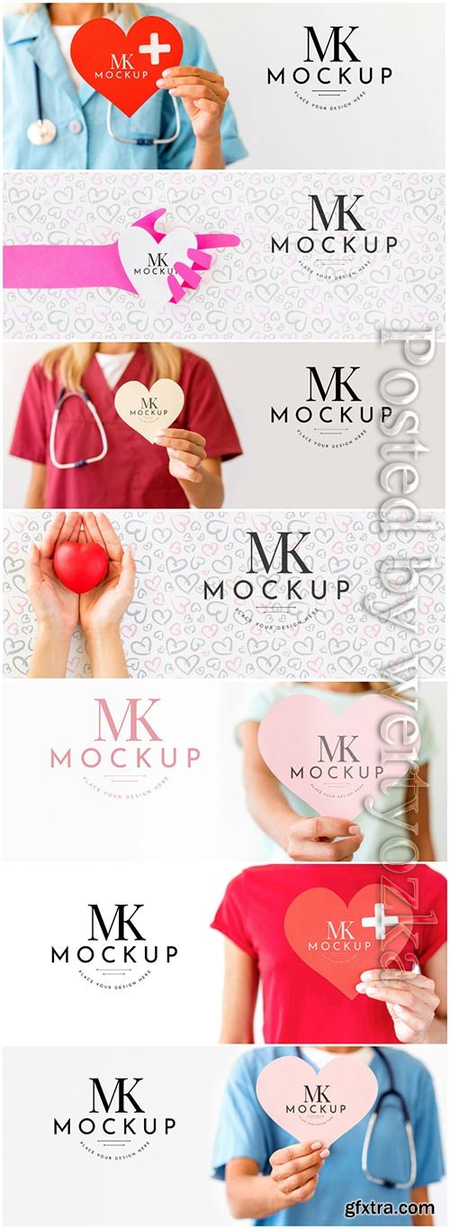 Beautiful heart concept mock-up