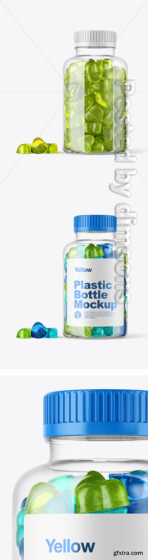 Plastic Bottle with Gummies Mockup 38698