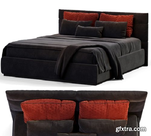 Modern black double bed