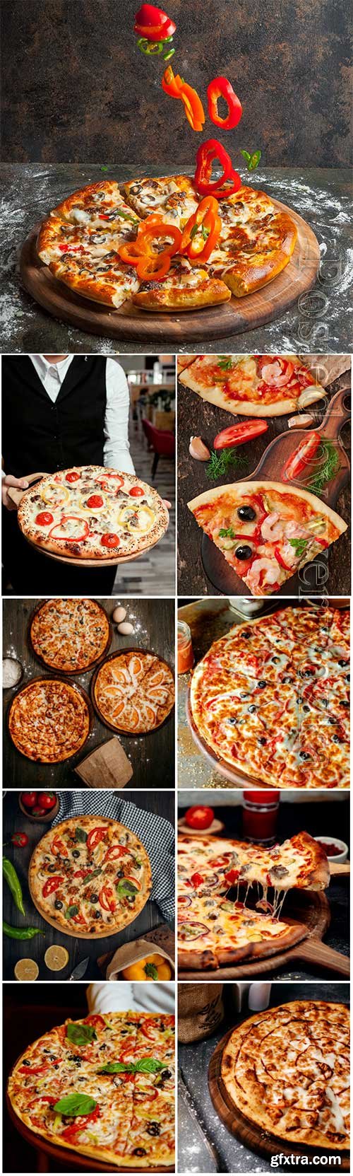 Pizza set stock photo