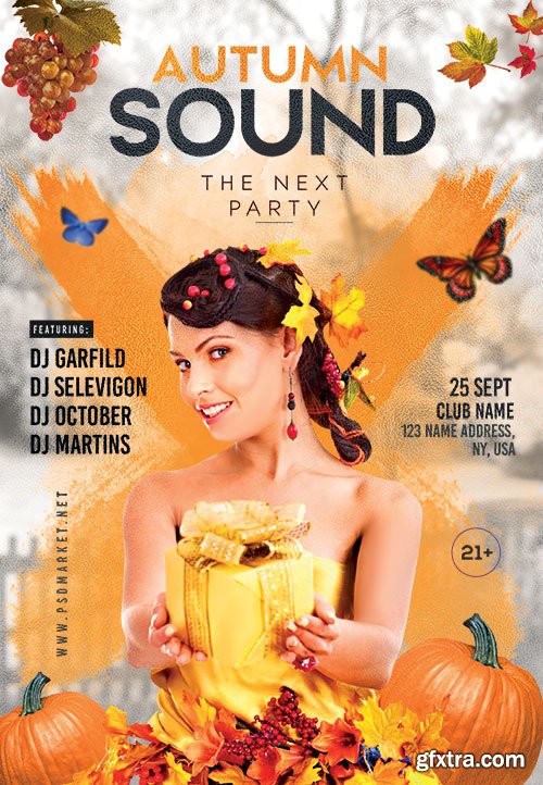 Autumn sound - Premium flyer psd template