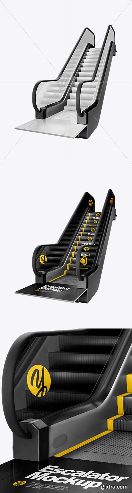 Escalator Mockup - Half Side View 63742