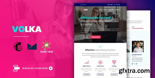 ThemeForest - Volka v1.0 - Responsive Email for Agencies, Startups & Creative Teams with Online Builder - 28429787