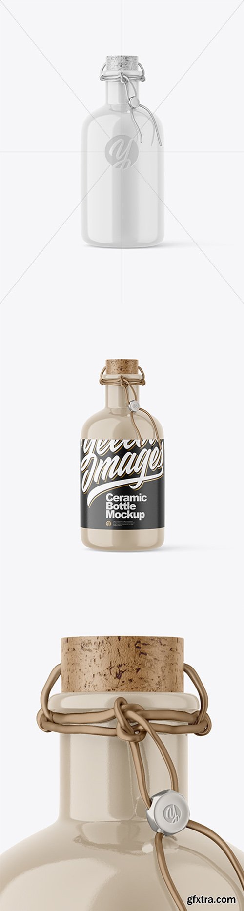 Glossy Ceramic Bottle Mockup 64722