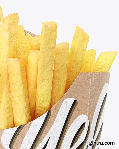 Kraft Paper Small Size French Fries Packaging mockup 66704