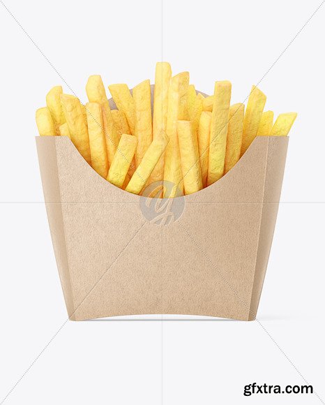 Kraft Paper Small Size French Fries Packaging mockup 66704
