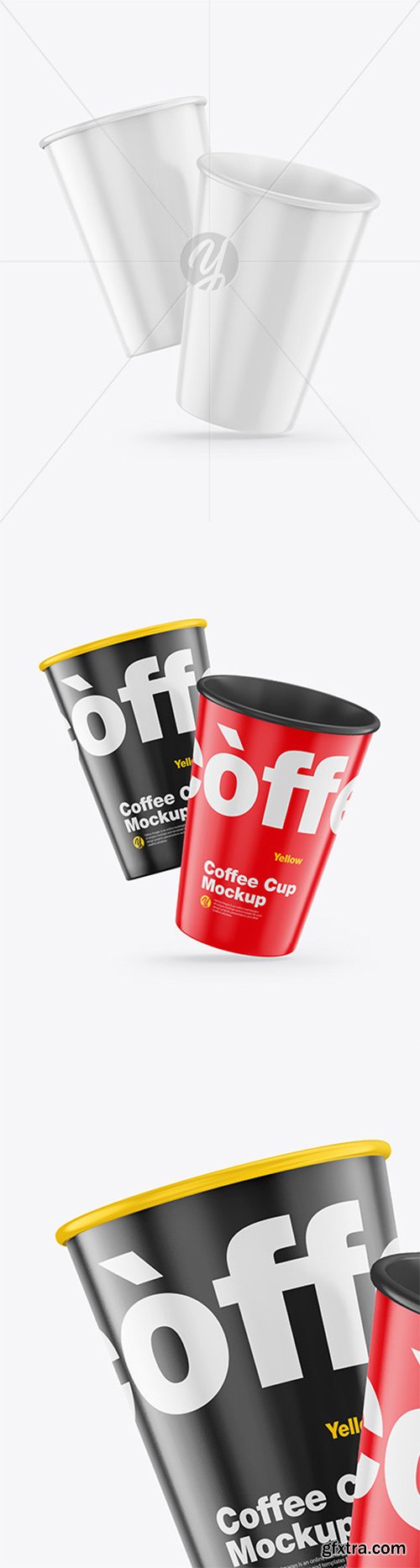 Glossy Coffee Cups Mockup 64931