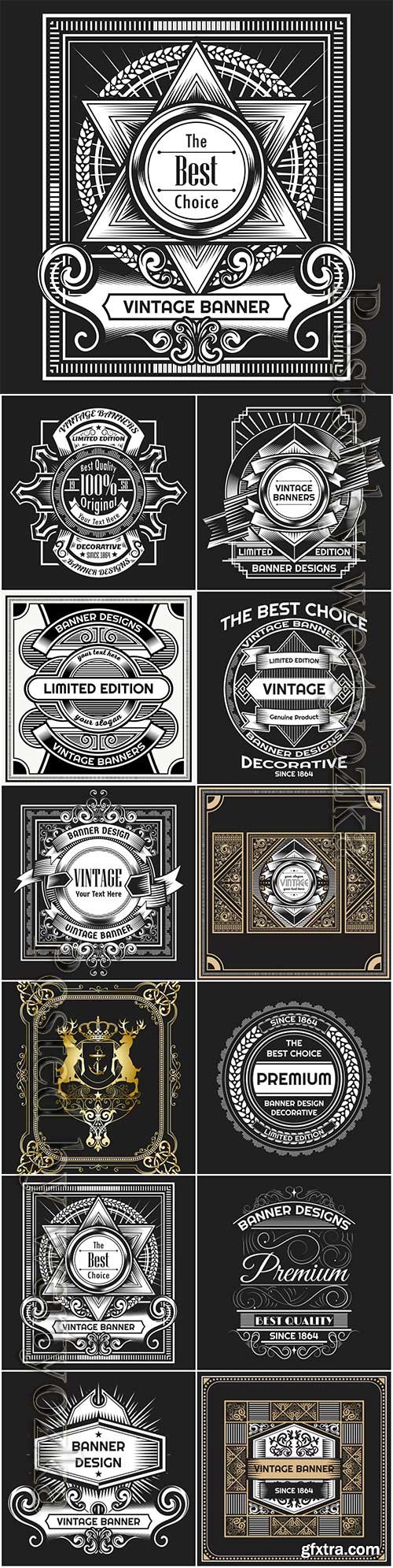 Vintage labels in vector, ornaments and logos # 4