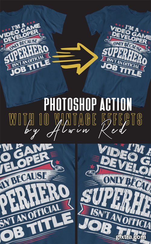 T-Shirt Photoshop Action + 10 Vintage Effects