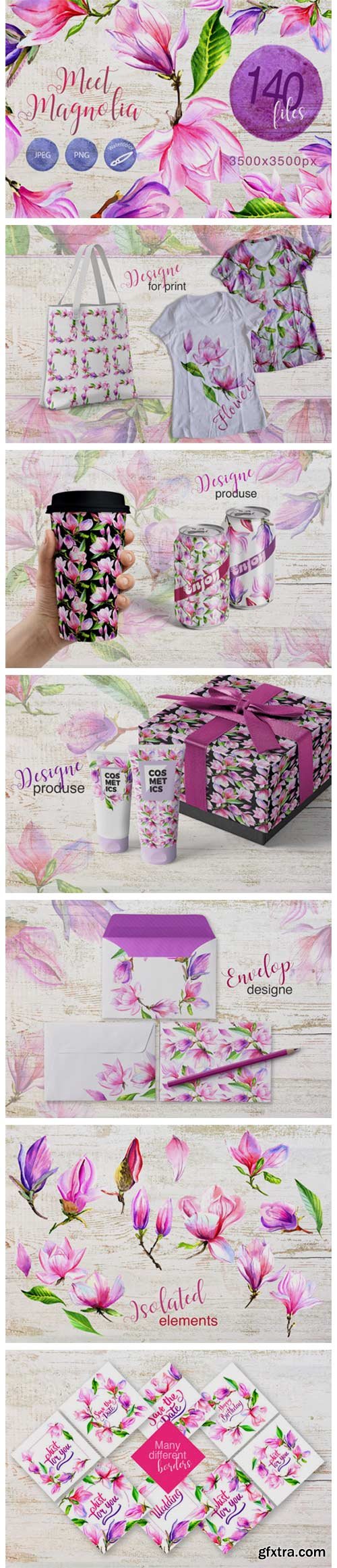 Meet Magnolia Watercolor Flower Set 4751026