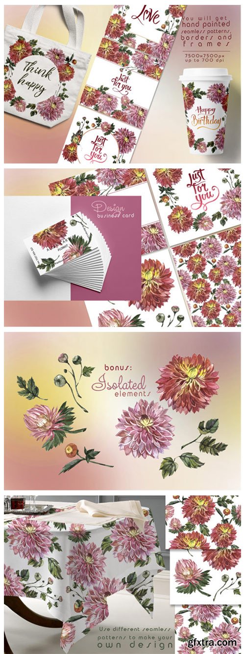 Charming Asters Watercolor Set 4750184