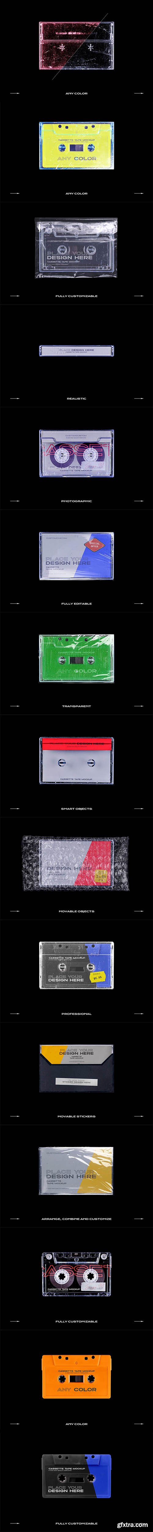 CreativeMarket - Cassette Tape Mockup Bundle Plastic 5312256