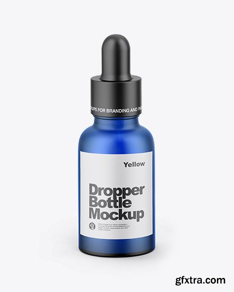 Paper  Box W/ Blue Dropper Bottle Mockup  67240