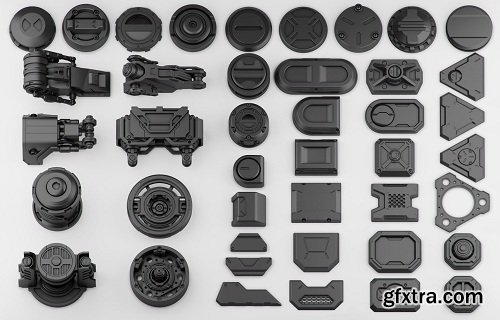 Hard Surface Kitbash Volume 1 - Over 150 Unique Meshes