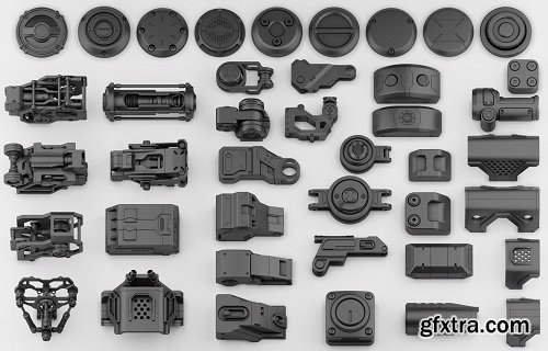 Hard Surface Kitbash Volume 1 - Over 150 Unique Meshes