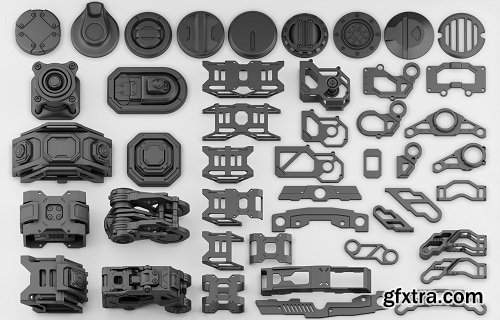 Hard Surface Kitbash Volume 1 - Over 150 Unique Meshes