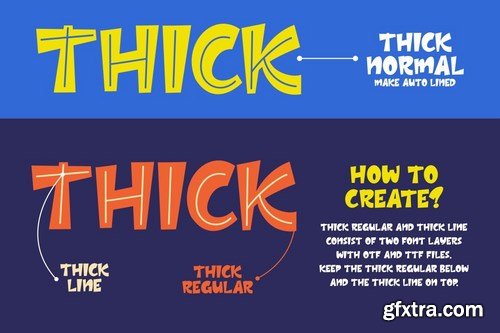 Thick Playfull Layered Font