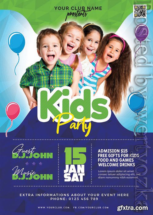 Amazing Kids Party Flyer PSD Template