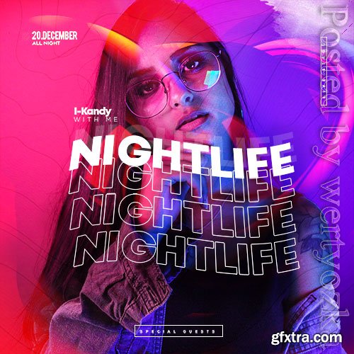 Nightlife Club Party PSD Flyer Template