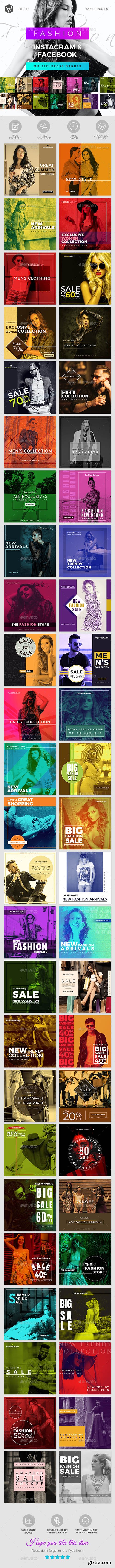 GraphicRiver - 50 Fashion Instagram & Facebook Banners 28479359