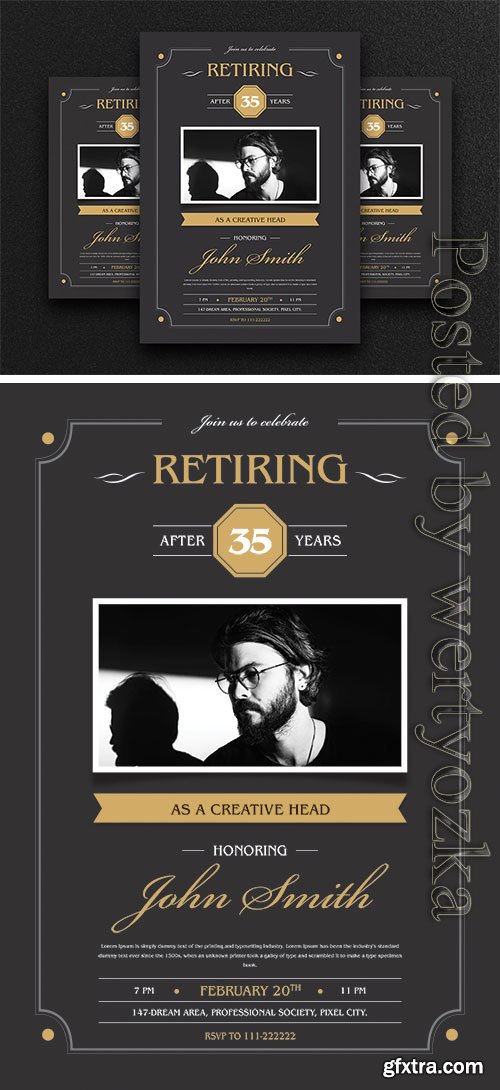 Retirement Invitation Flyer Psd Template