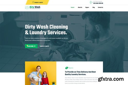 ThemeForest - DirtyWash v1.0 - Dry Cleaning & Laundry Service Elementor Template Kit - 28580604