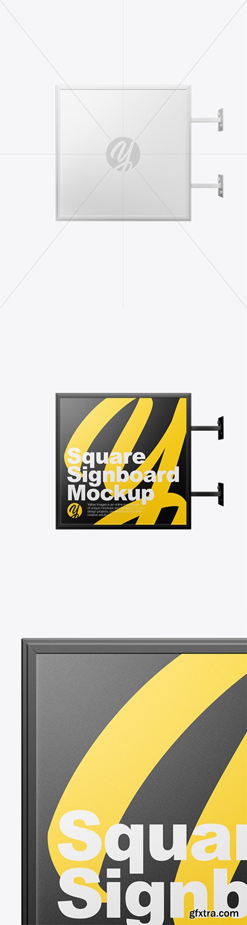 Square Signboard Wall Mounted Mockup 43697