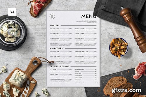 Minimalist Food Menu