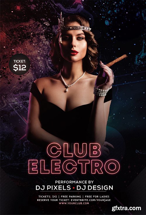 Club electro psd flyer