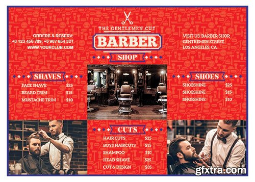 Barber shop flyer psd template vol2