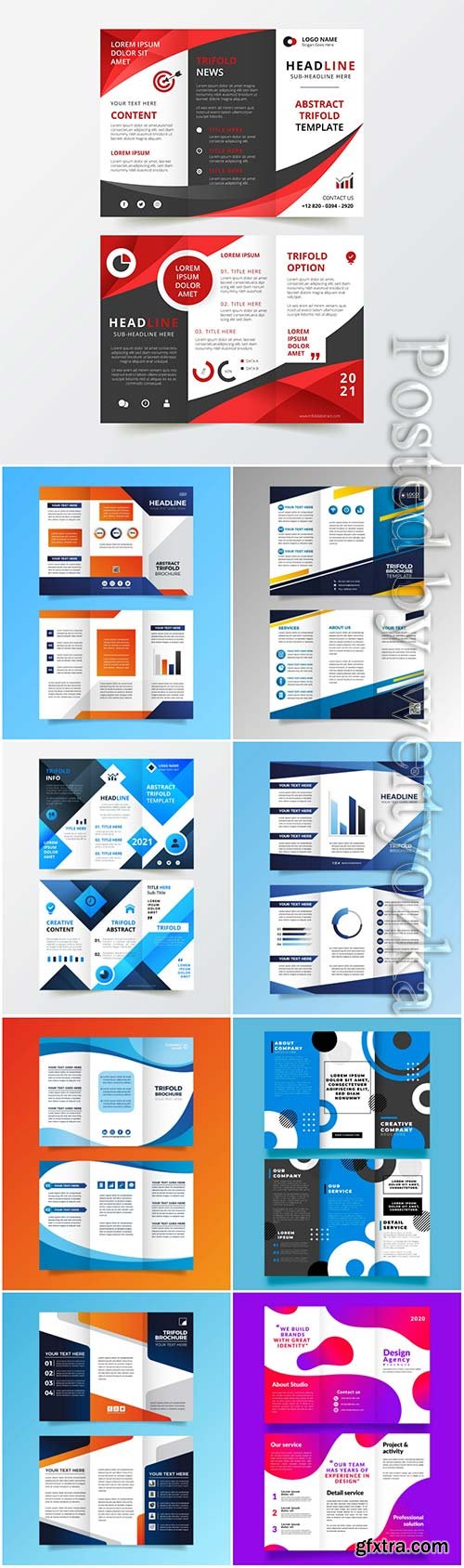 Abstract trifold brochure template