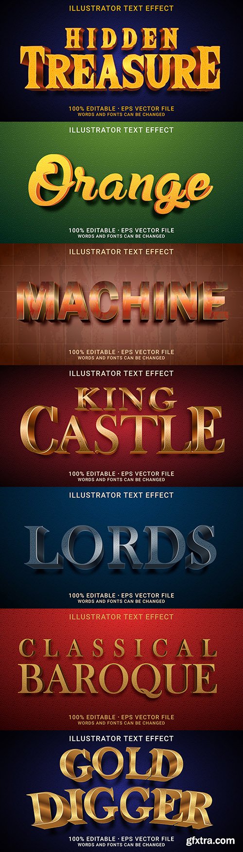 Editable font effect text collection illustration design 207
