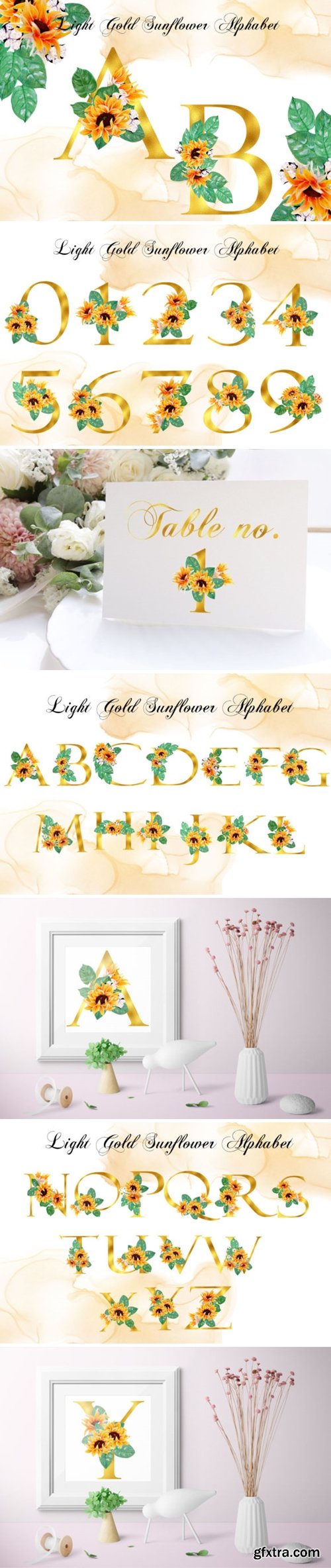 Pack of Sunshine- Light Gold Alphabet 5613365