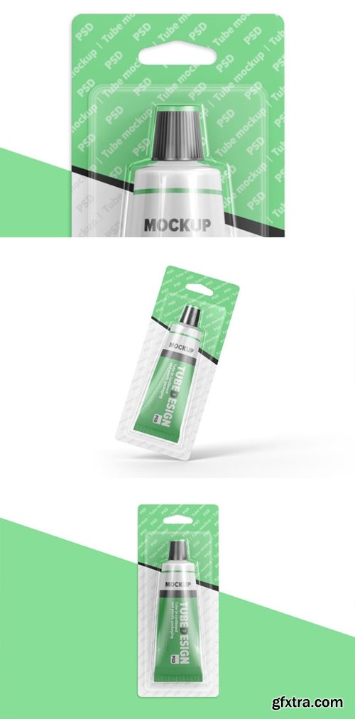 Tube in Plastic Packaging Mockup