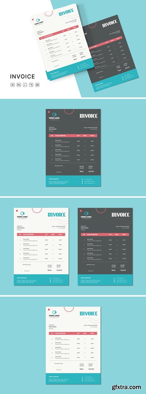 Minimalist Invoice Stationery Templates