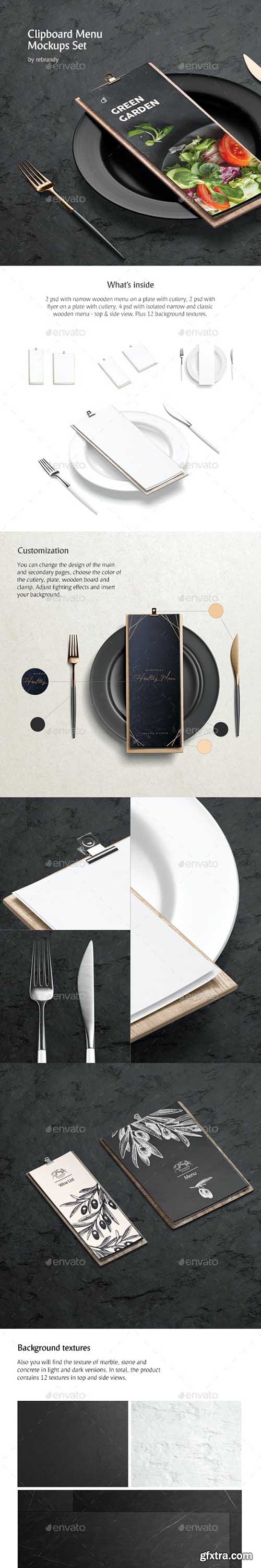 GraphicRiver - Clipboard Menu Mockups Set 28676977