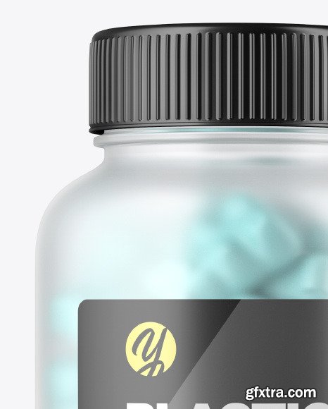 Frosted Bottle with Gummies Mockup 67476