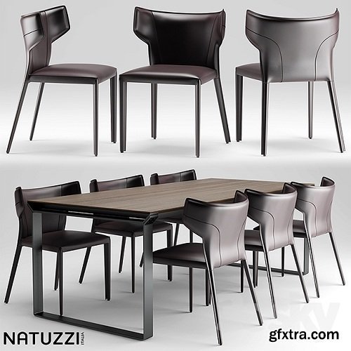 Table and chairs natuzzi Pi Greco, Omega