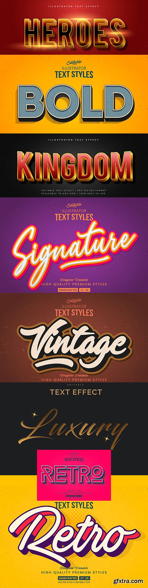 Editable font effect text collection illustration design 210
