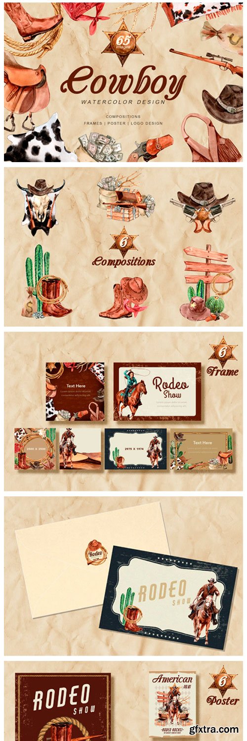 The Story of Cowboy Hero Watercolors Set 5637178